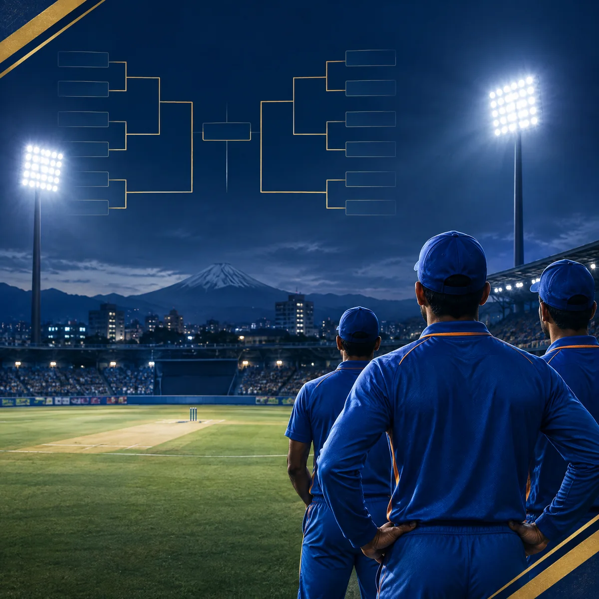 Editorial illustration for India’s Asian Games cricket quarter-final against Afghanistan