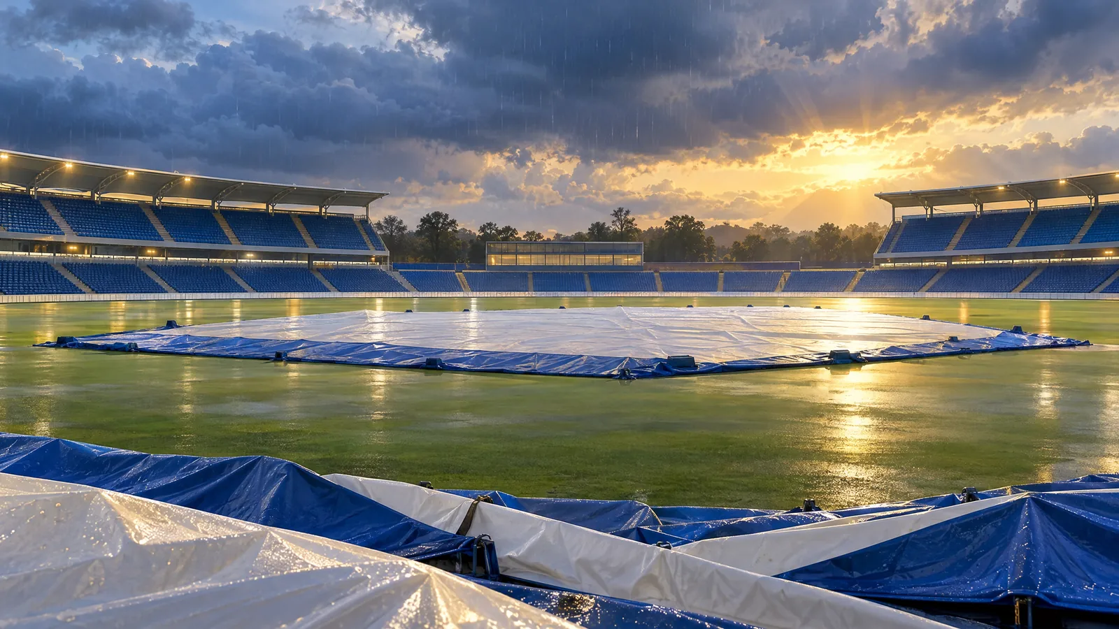 Original conceptual cricket illustration for the Bengaluru fifth T20I report