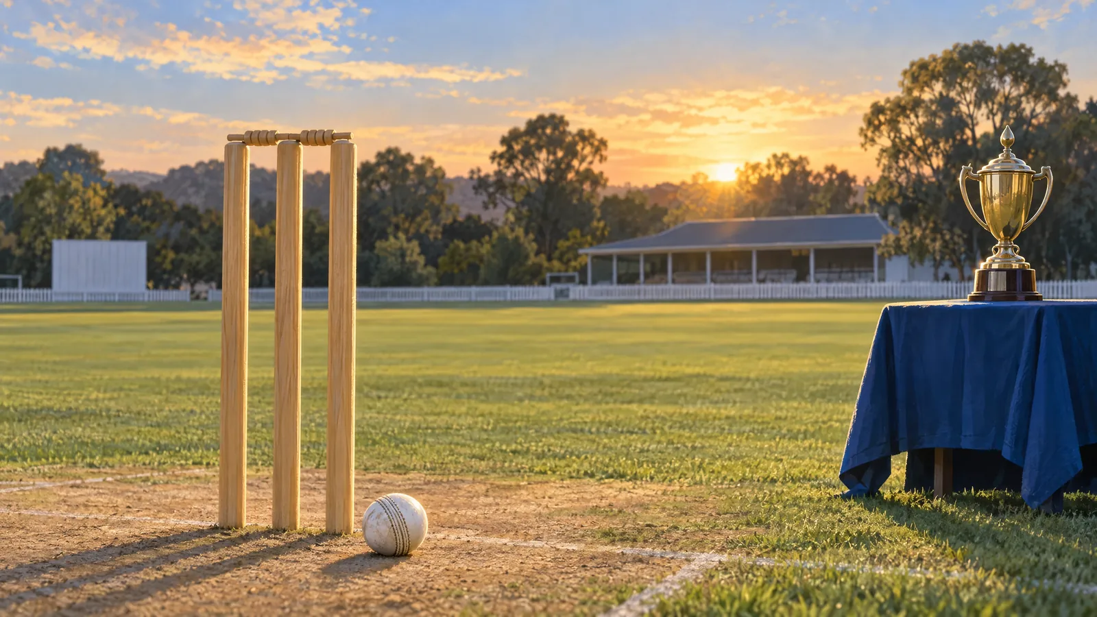 Conceptual Indian domestic cricket editorial illustration