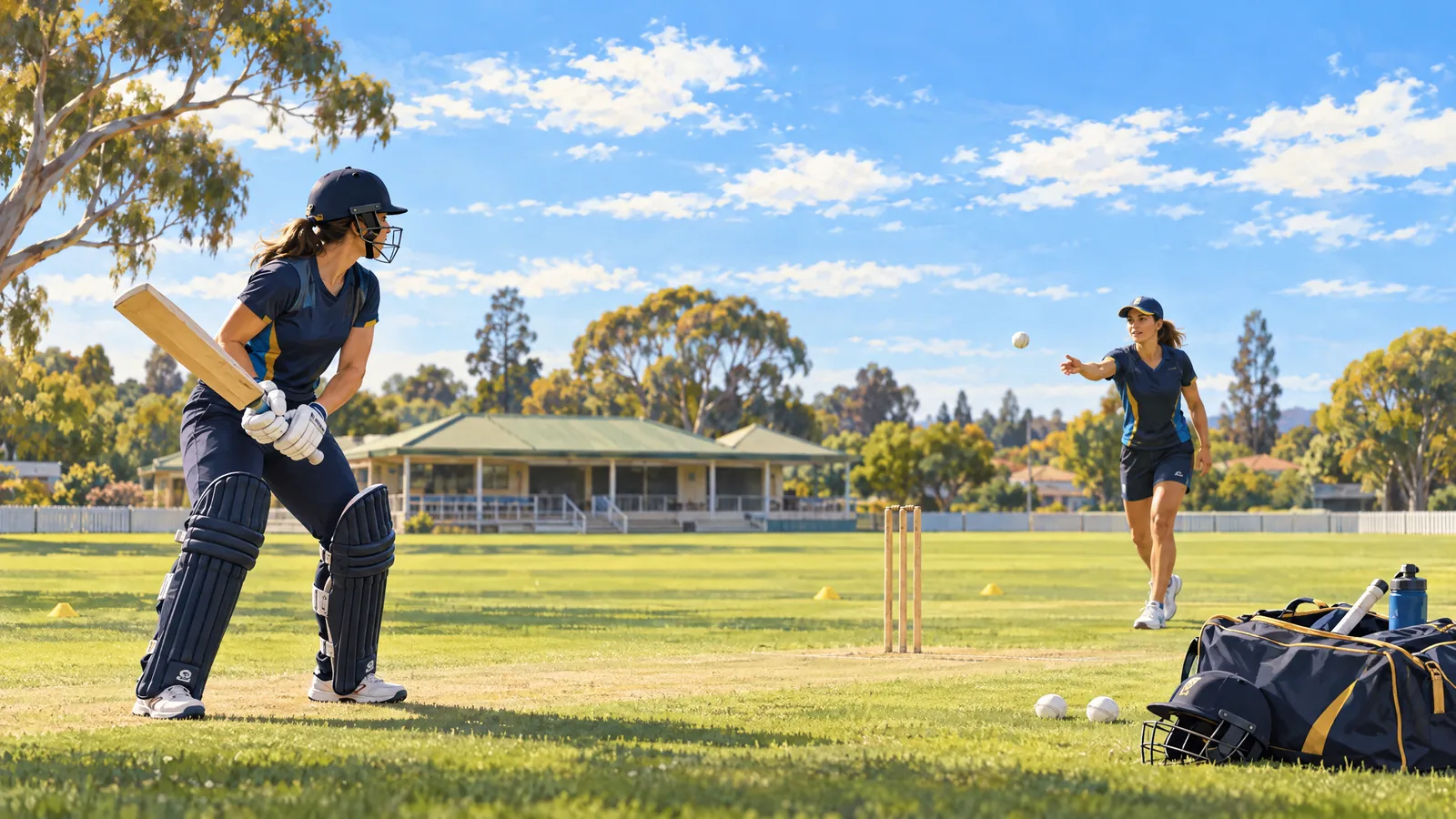 Original conceptual cricket editorial illustration, not actual match or player photography