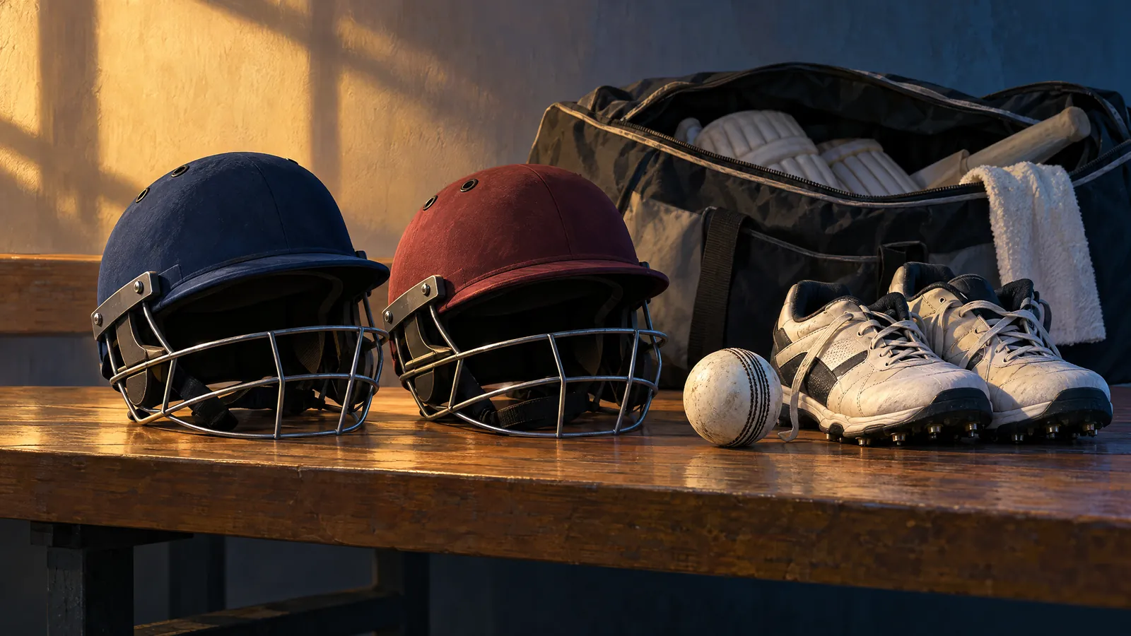 Original conceptual cricket illustration, not a photograph of the players or Ranchi match