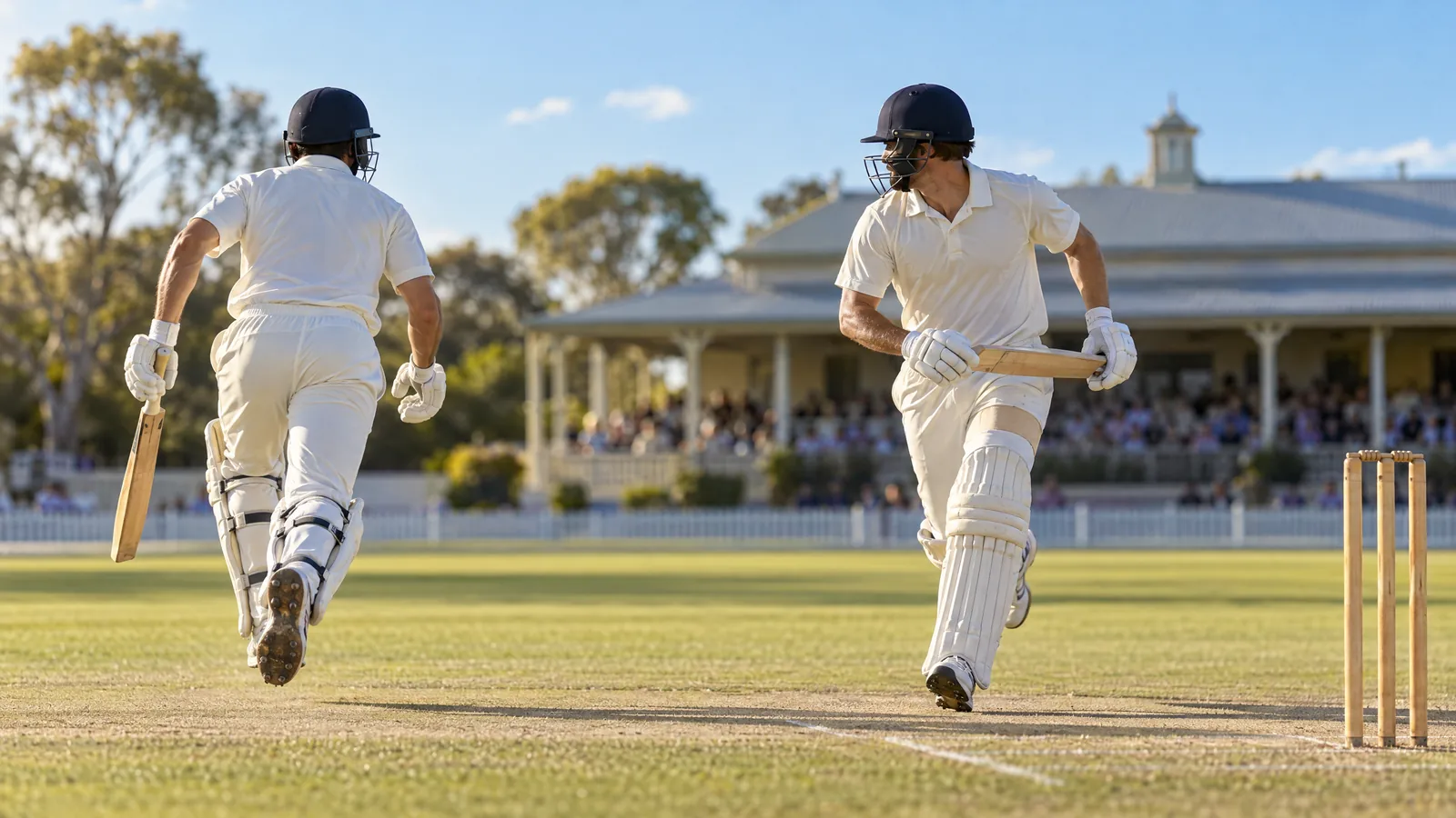 Original AI-generated editorial cricket illustration; not actual match or player photography